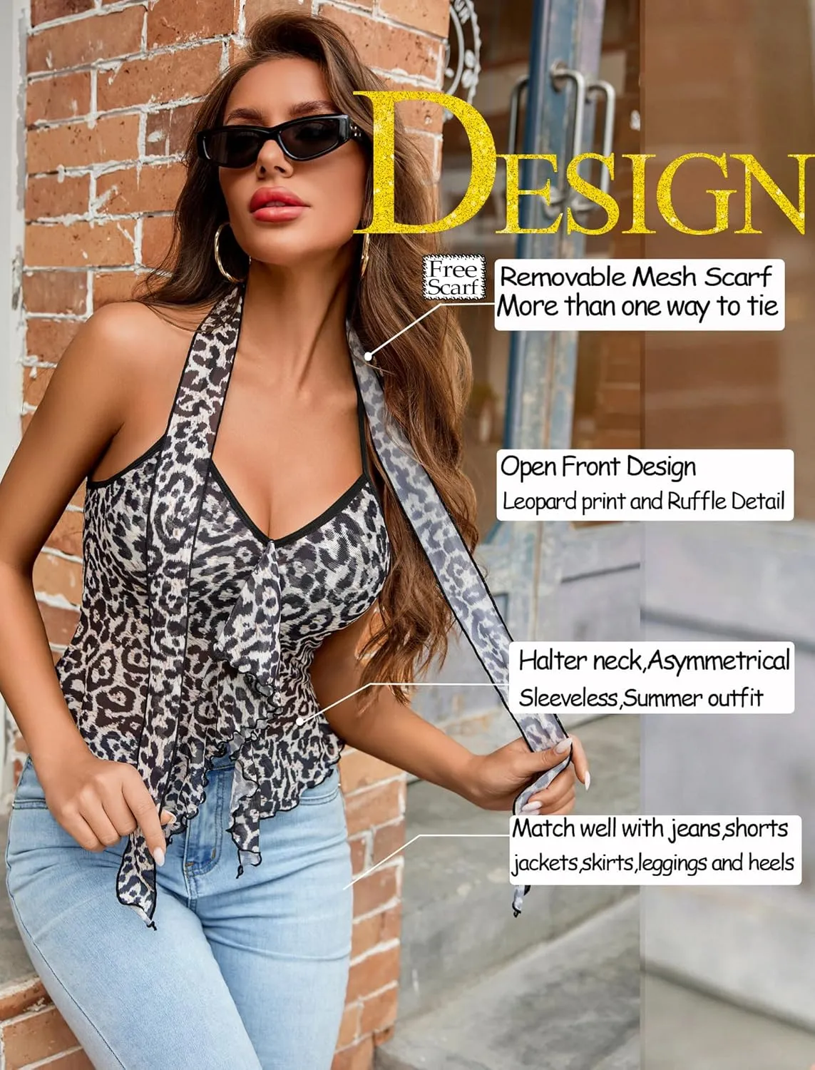 Avidlove Halter Tops for Women Mesh Tank Top Sexy Camisoles Y2K Crop Top Going Out Tops Trendy Summer Tops Outfits