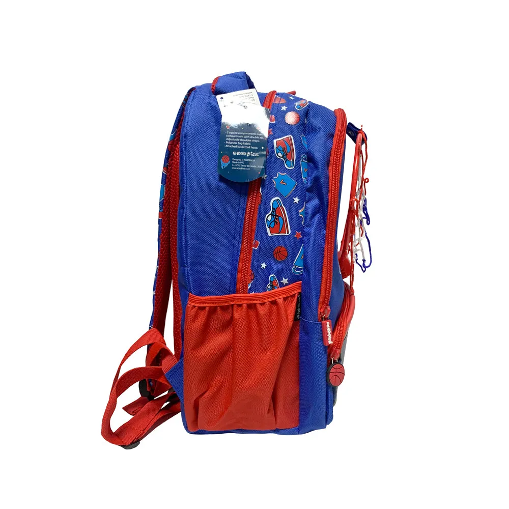 Basketball Love Jr Backpack | With Pulldown Basketball Hoop & Ball | Funky Design