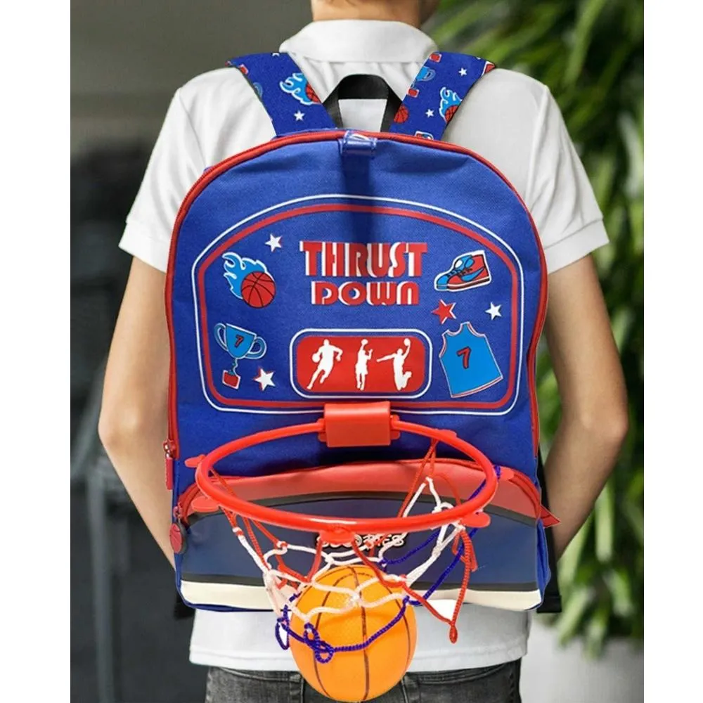 Basketball Love Jr Backpack | With Pulldown Basketball Hoop & Ball | Funky Design