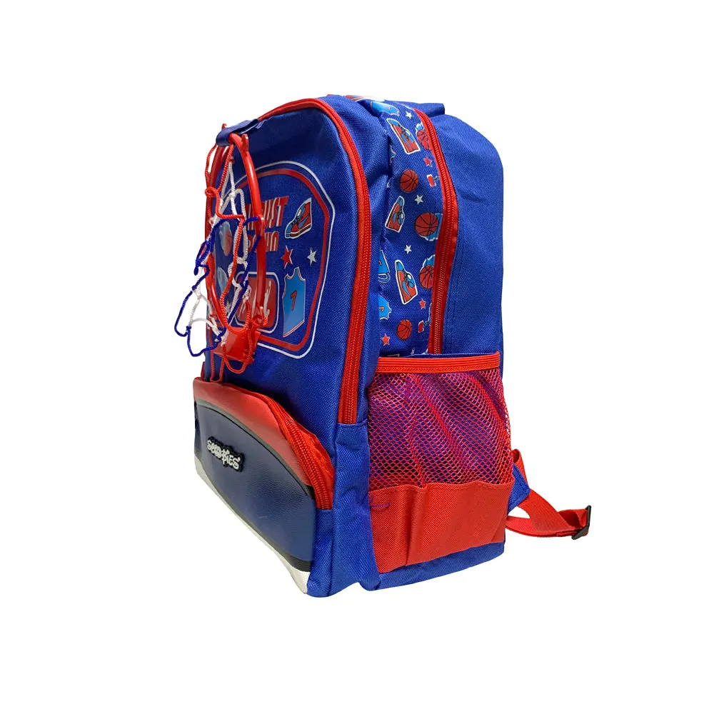 Basketball Love Jr Backpack | With Pulldown Basketball Hoop & Ball | Funky Design