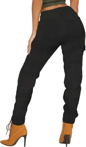 BWN Women's Camo Cargo Jogger Pants  Slim Fit Army High Waisted Joggers Fatigue Elastic Waistband Tapered Camouflage Trouser