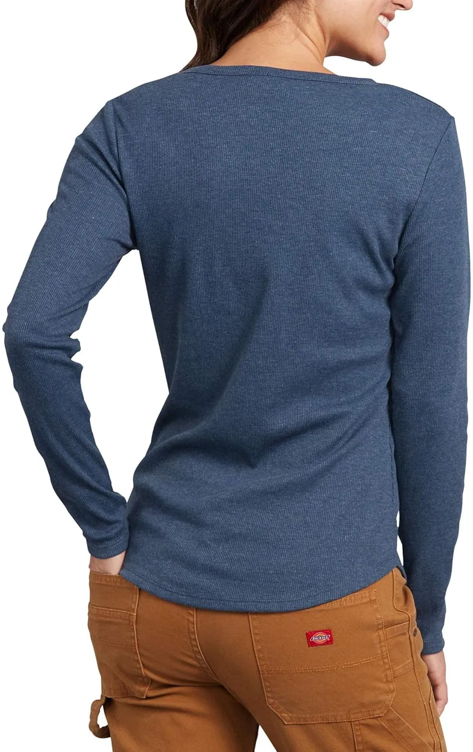 Dickies Women's Long-Sleeve 3-Button Henley Shirt