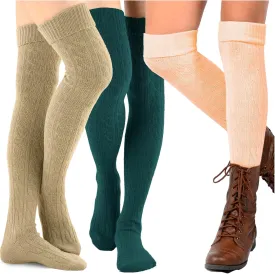 Fashionable Cotton Slouchy Boot Socks for Women and Girls: Long Thigh Highs, Over-the-Knee Highs, and Knee Highs