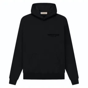 Black Fear of God Essentials Hoodie - Core Collection, Stretch Limo
