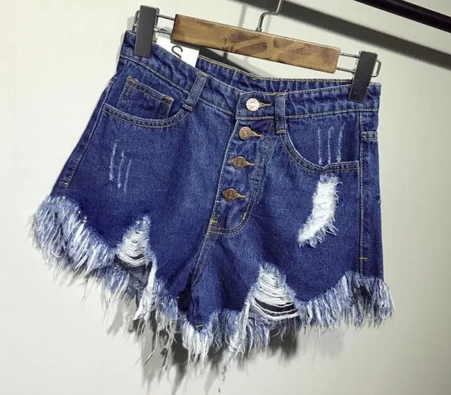 Female fashion casual summer cool women denim booty Shorts high waists fur-lined leg-openings Plus size sexy short Jeans