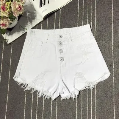 Female fashion casual summer cool women denim booty Shorts high waists fur-lined leg-openings Plus size sexy short Jeans