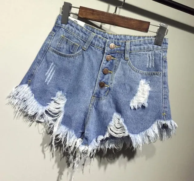 Female fashion casual summer cool women denim booty Shorts high waists fur-lined leg-openings Plus size sexy short Jeans