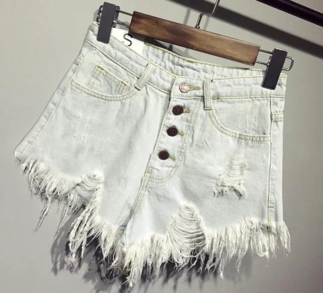 Female fashion casual summer cool women denim booty Shorts high waists fur-lined leg-openings Plus size sexy short Jeans