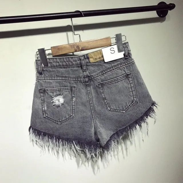 Female fashion casual summer cool women denim booty Shorts high waists fur-lined leg-openings Plus size sexy short Jeans