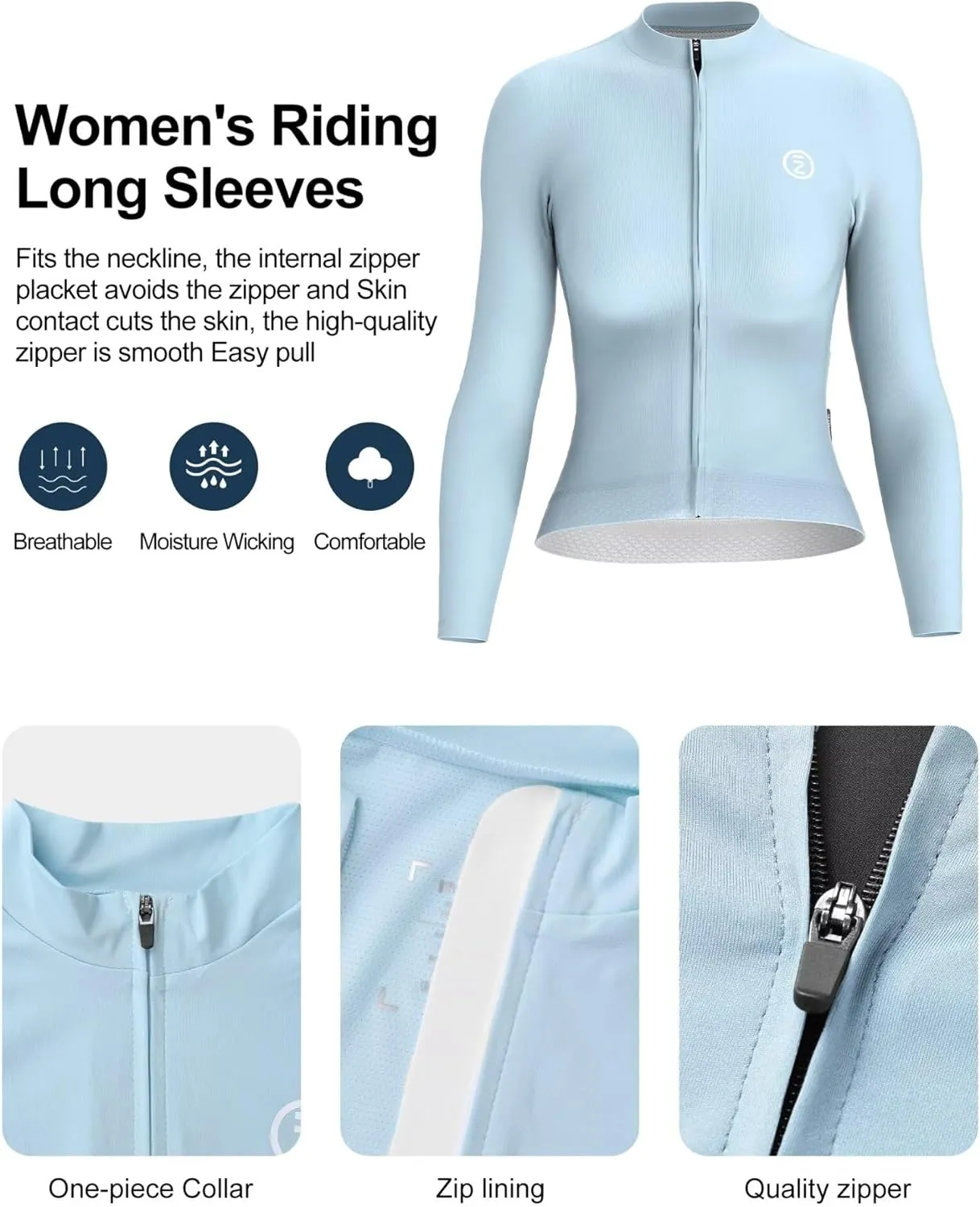 INBIKE Cycling Jersey Women Long Sleeve, Breathable Bike Shirts with Pockets, Bicycle Clothing for Road Biking Riding