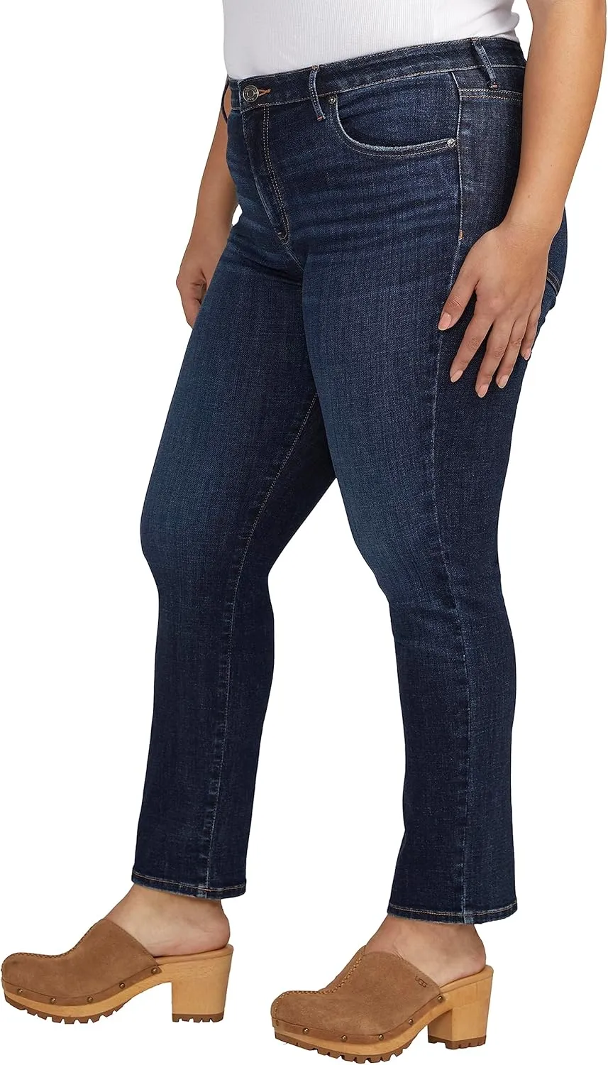 JAG Women's Plus Size Cassie Mid Rise Slim Straight Leg Jeans & Pants-Legacy