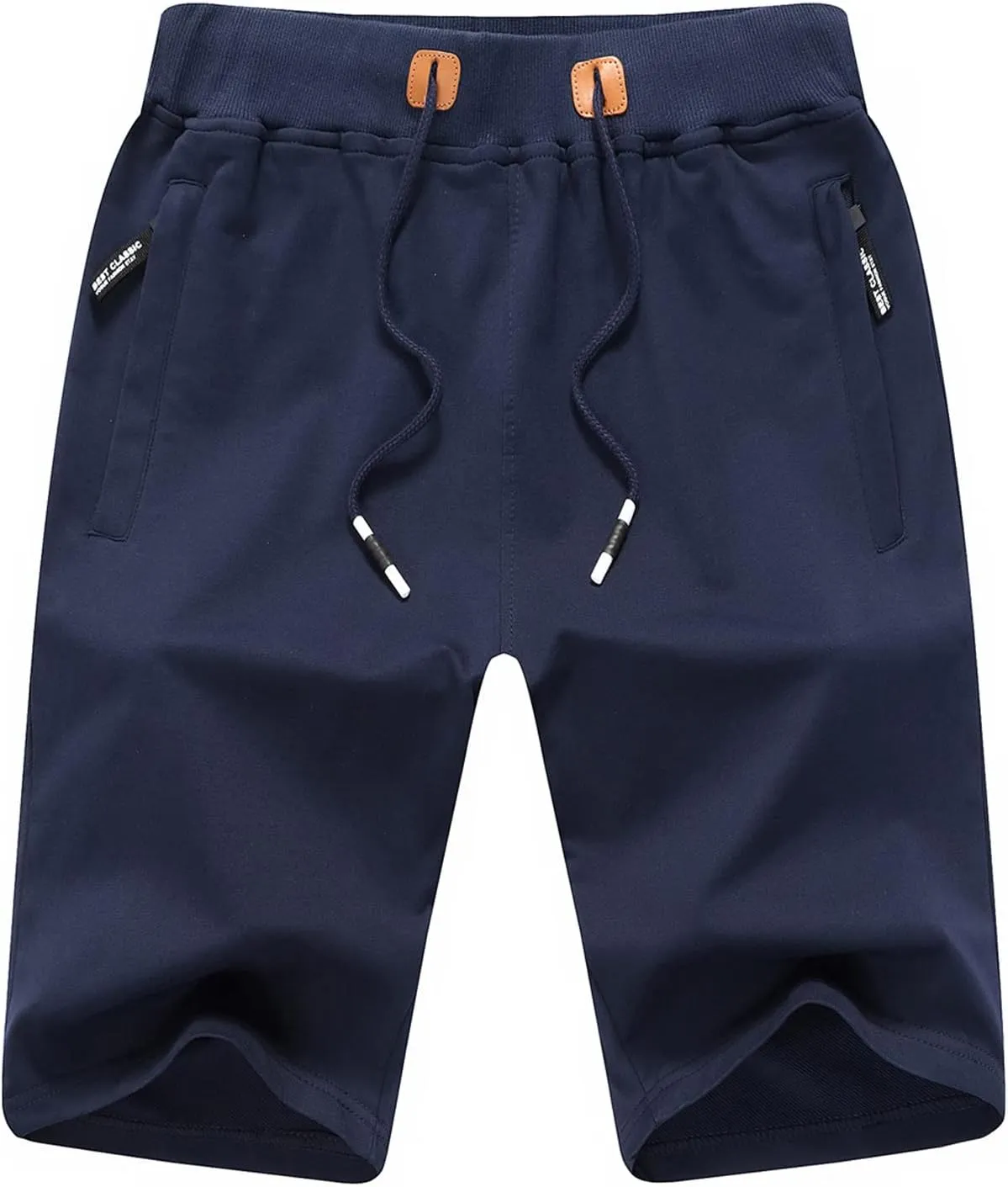 JustSun Mens Shorts Casual Sports with Elastic Waist Zipper Pockets