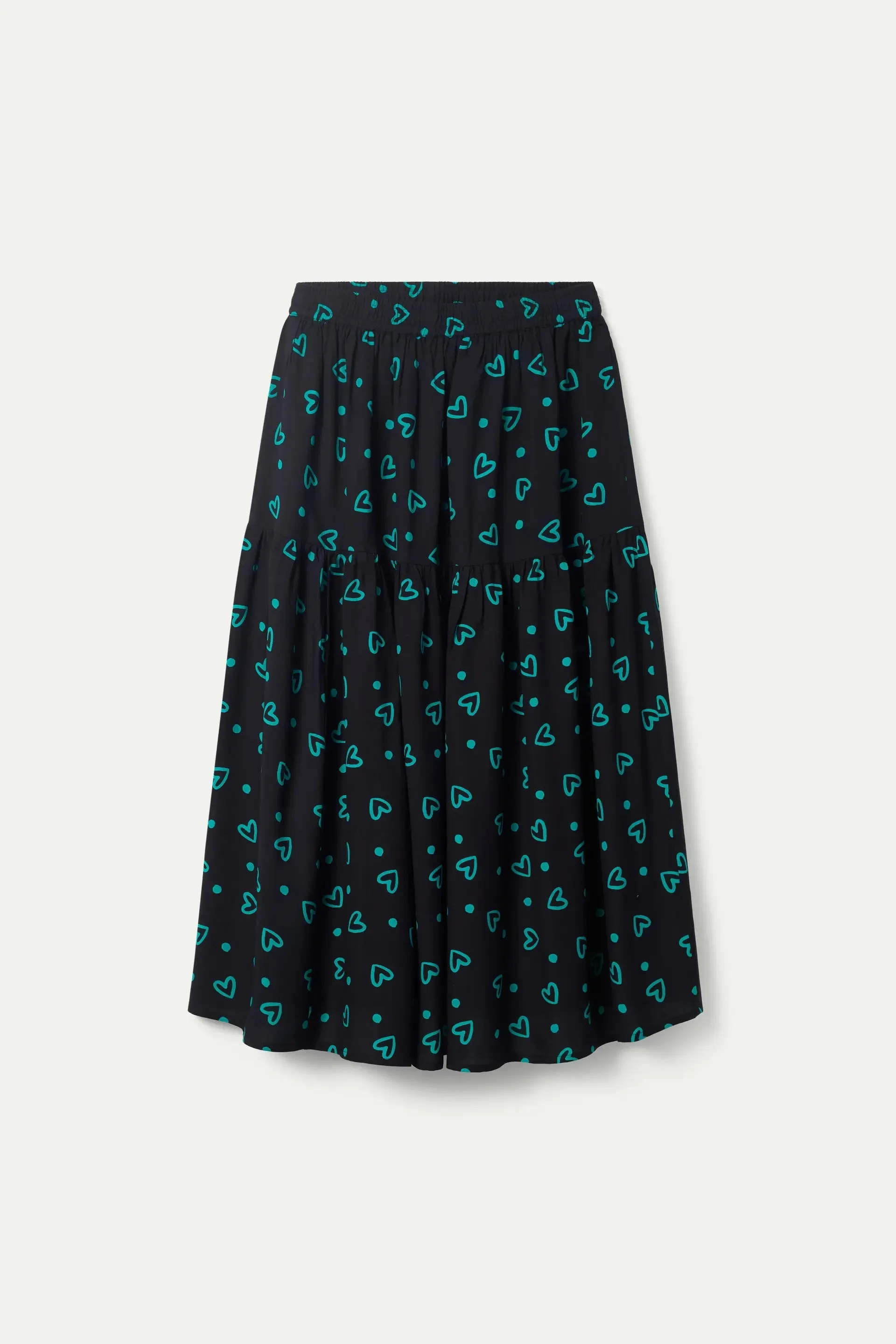 Long Skirt With Heart Prints