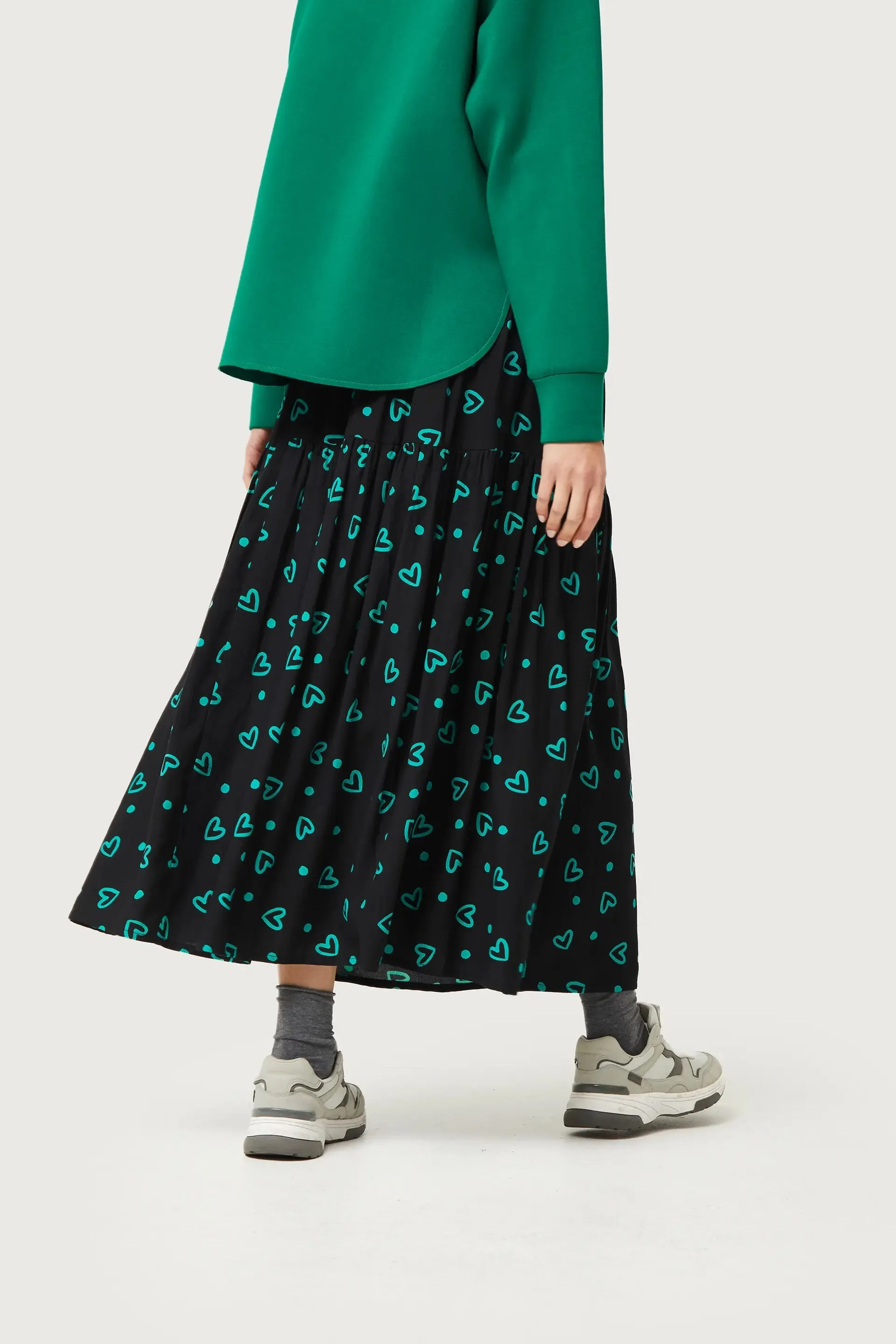 Long Skirt With Heart Prints