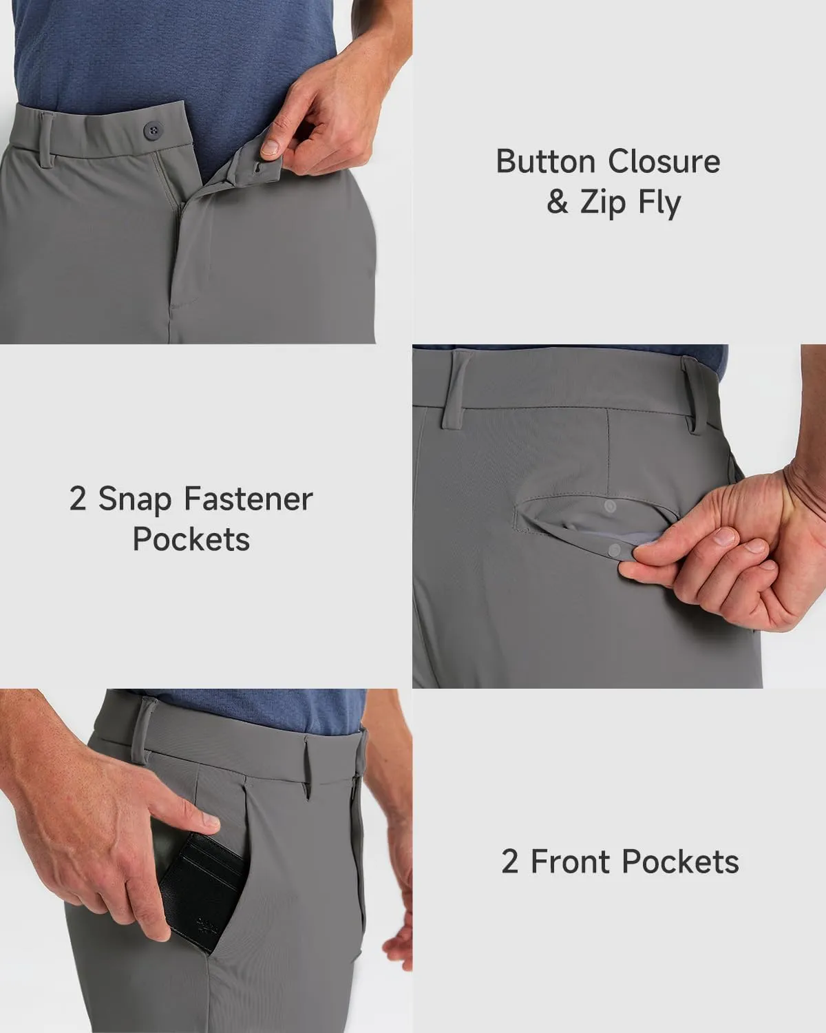 Men's Golf Joggers Pants with 5 Pockets Stretch Fit Work Dress Athletic Jogger Sweatpants for Running Gym