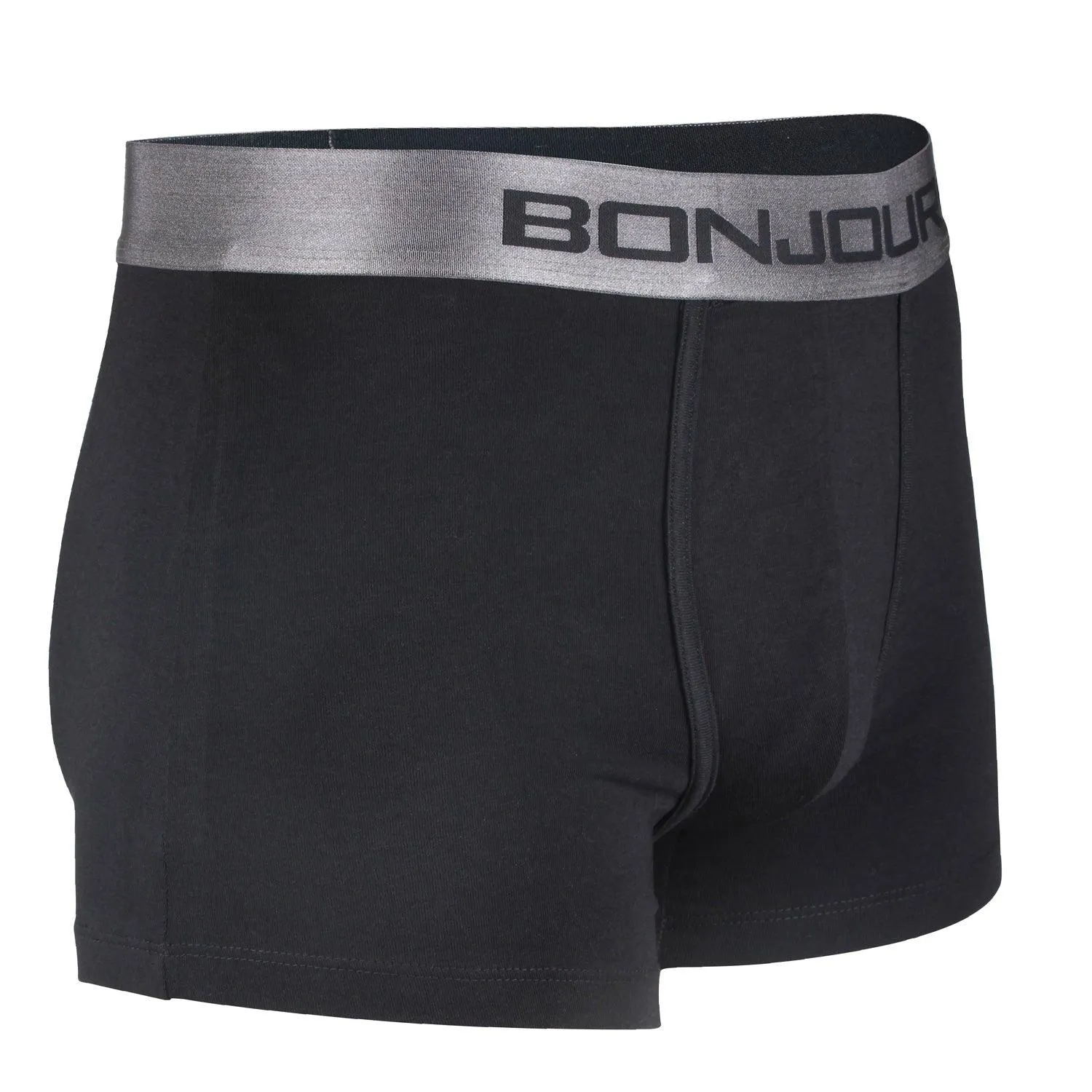 Men's Mid-Rise Premia Cotton Trunk With Elasticated Band - Black