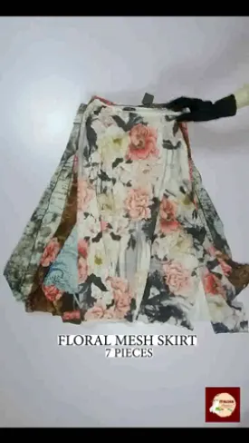 Mesh alert: floral mesh skirt with asymmetrical hem