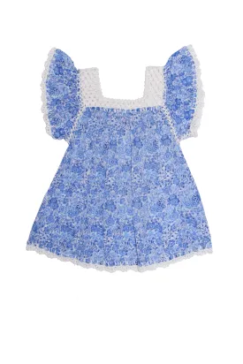 Mica Blouse Porcelain Indian Flowers and Crochet