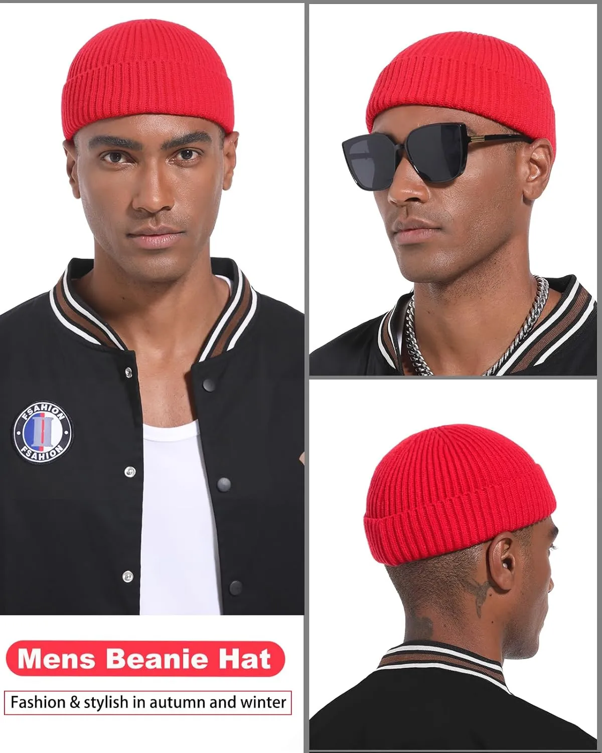 Swag Wool Short Fisherman Beanie for Men Women, Knit Cuff Warm Winter Hats, Soft Trawler Skull Cap Watch Hat Unisex