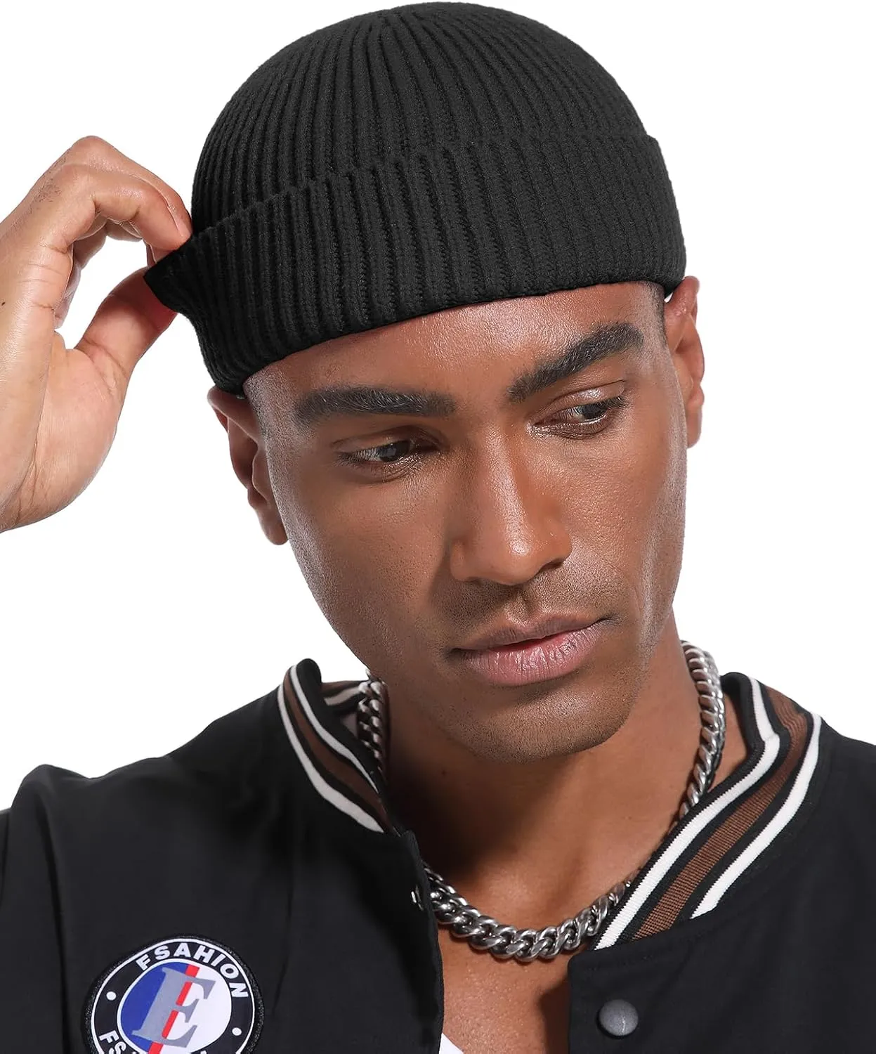 Swag Wool Short Fisherman Beanie for Men Women, Knit Cuff Warm Winter Hats, Soft Trawler Skull Cap Watch Hat Unisex
