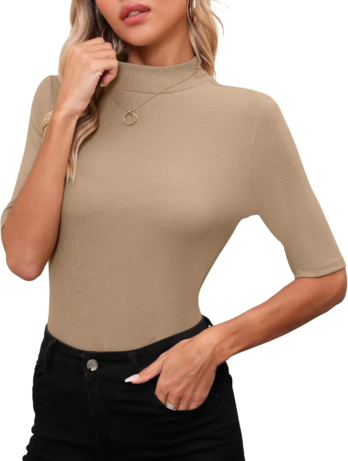 Womens Tops Summer Short Sleeve Shirts Business Dressy Casual T Shirts Tops for Women Trendy