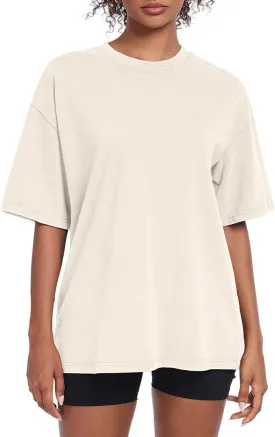 Womens Washed Vintage Oversized T-Shirt Casual Baggy Streetwear Boyfriend Tee Workout Short Sleeve Cotton Tops